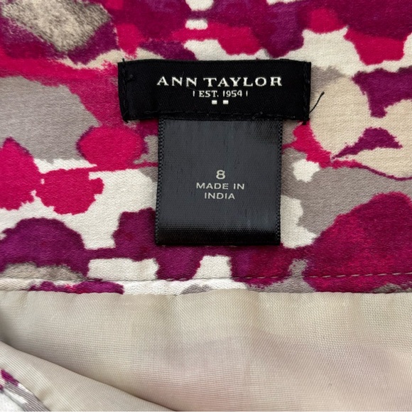 Ann Taylor Sz 8 Women Mini Lined Peasant Skirt Paisley Pink w/Pockets Y2K - Picture 5 of 7